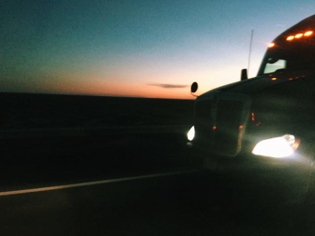 long way to drive, sunset in Mexico