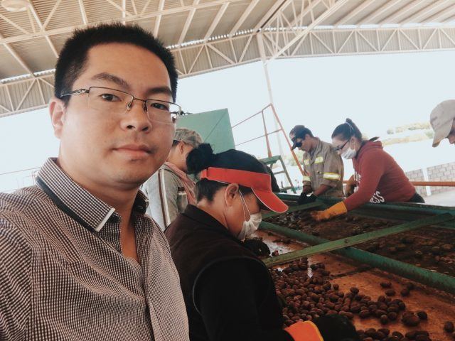 Chao at a pecan processing plant in Sonora, Mexico